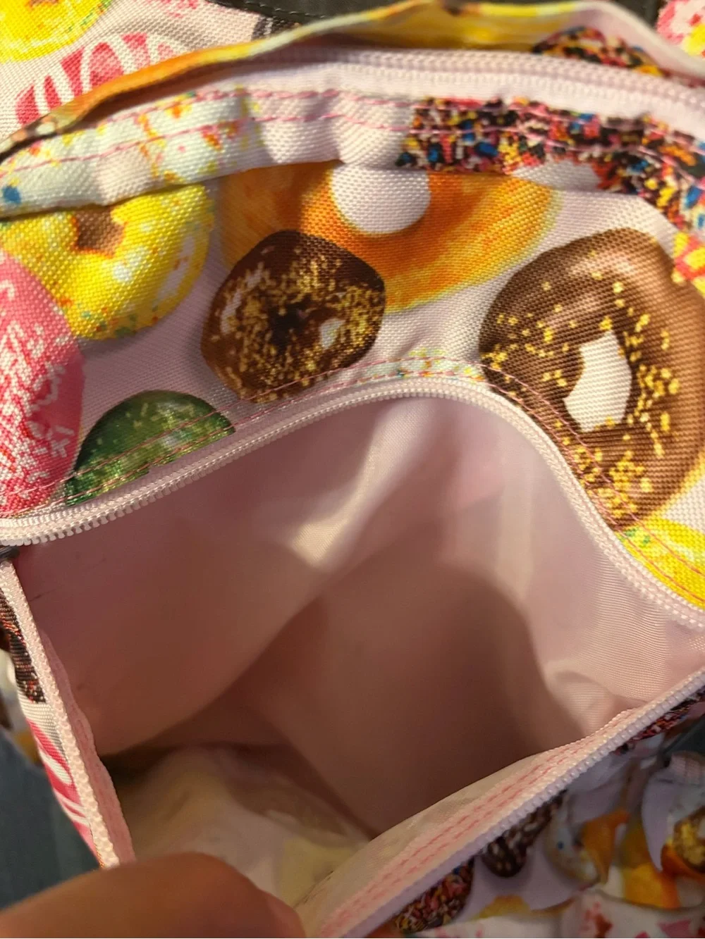 JanSport Trans Donut Print Backpack Pink Kawaii School Book Bag Sprinkle Dounut